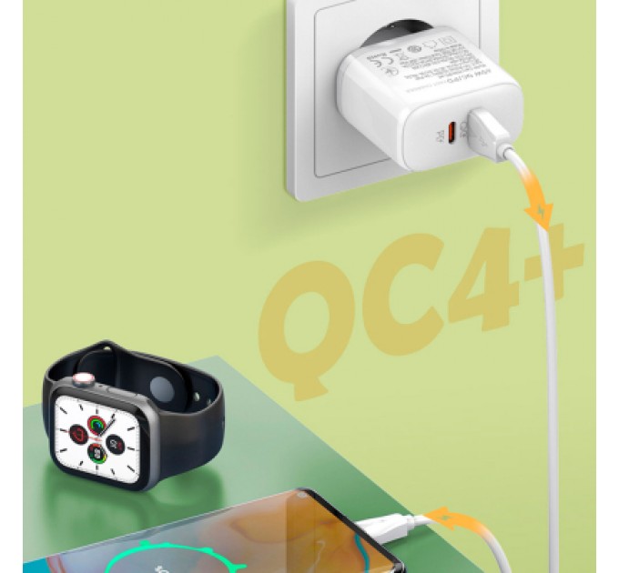 ColorWay Зарядний пристрій ColorWay GaN Mini 25W PD Port PPS USB-C white (CW-CHS052PD-WT)