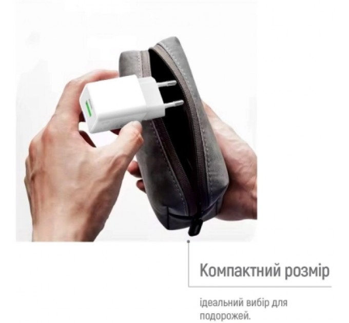 Зарядний пристрій ColorWay GaN Mini 35W PD Port PPS USB (Type-C PD + USB QC4.0) white (CW-CHS055PD-WT)