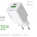 Зарядний пристрій ColorWay GaN Mini 35W PD Port PPS USB (Type-C PD + USB QC4.0) white (CW-CHS055PD-WT)