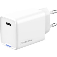 Зарядний пристрій ColorWay GaN Mini 45W PD Port PPS USB-C white (CW-CHS057PD-WT)