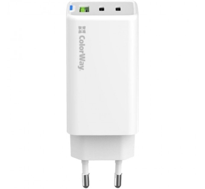 Зарядний пристрій ColorWay GaN Mini 65W PD Port PPS USB (USB-2C1A) white (CW-CHS058PD-WT)