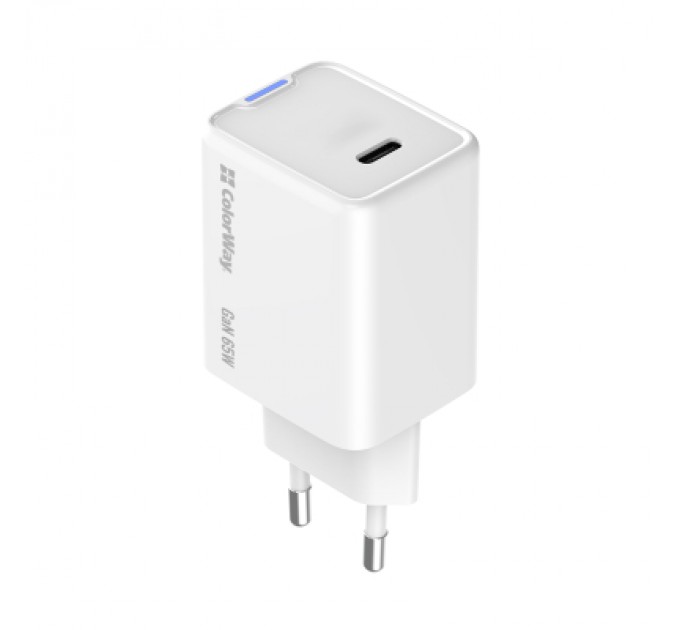 ColorWay Зарядний пристрій ColorWay GaN Mini 65W PD Port PPS USB-C white (CW-CHS049PD-WT)