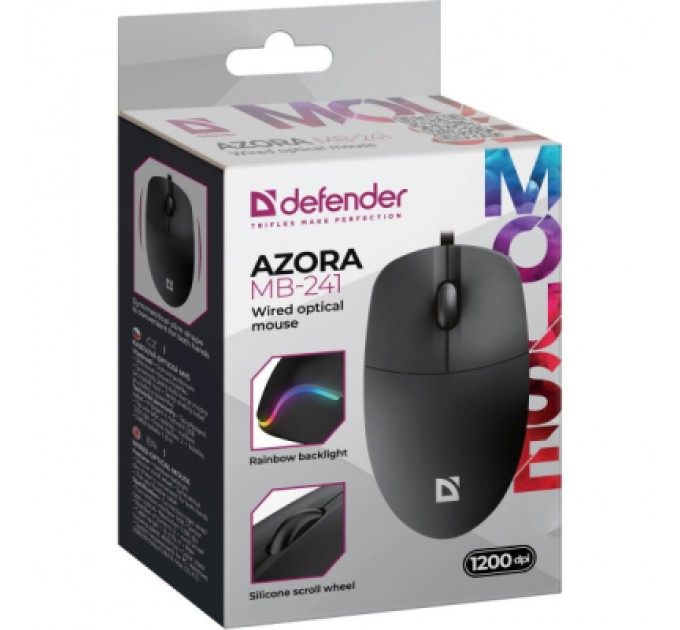Defender Мишка Defender Azora MB-241 LED USB Black (52241)