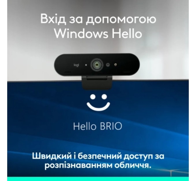 Logitech Веб-камера Logitech Brio 4K Ultra HD for Business Graphite (960-001746)
