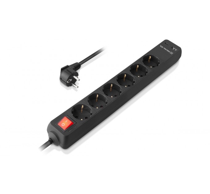 REAL-EL Фільтр живлення REAL-EL RS-Protect 605 3м Black (EL122300041)