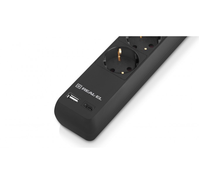 REAL-EL Фільтр живлення REAL-EL RS-Protect 605 3м Black (EL122300041)