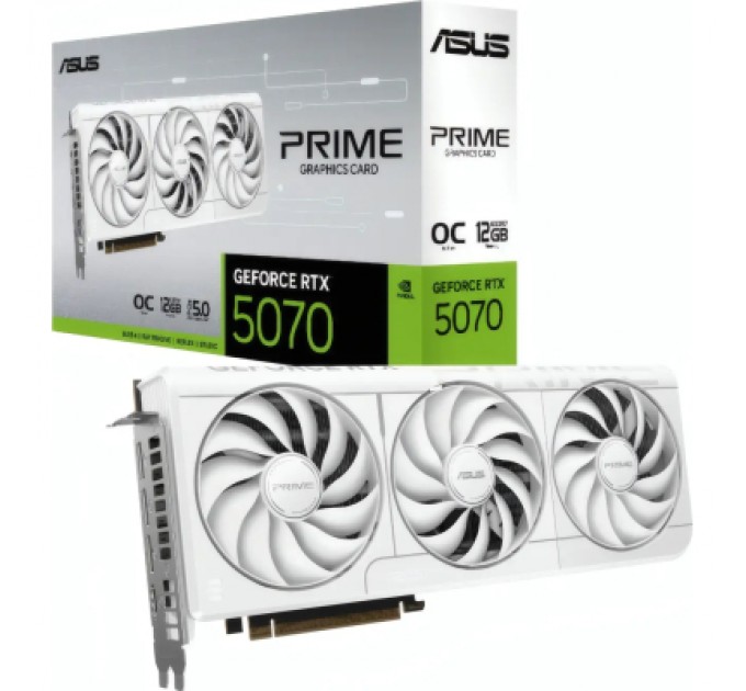 ASUS Відеокарта ASUS GeForce RTX5070 12Gb PRIME OC WHITE (PRIME-RTX5070-O12G-WHITE)