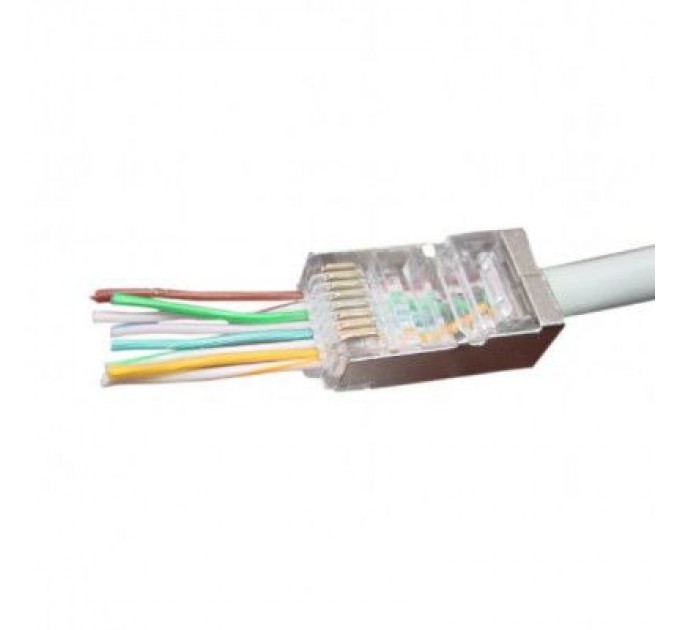 Cablexpert Конектор RJ45 cat.5e FTP 8P8C * 50 (наскрізні отв., позолоч. конт.) Cablexpert (LC-PTF-01/50)