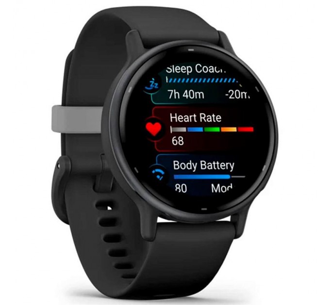 Смарт-годинник Garmin Vivoactive 5 Slate Aluminum Bezel with Black Case and Silicone Band (010-02862-5A)