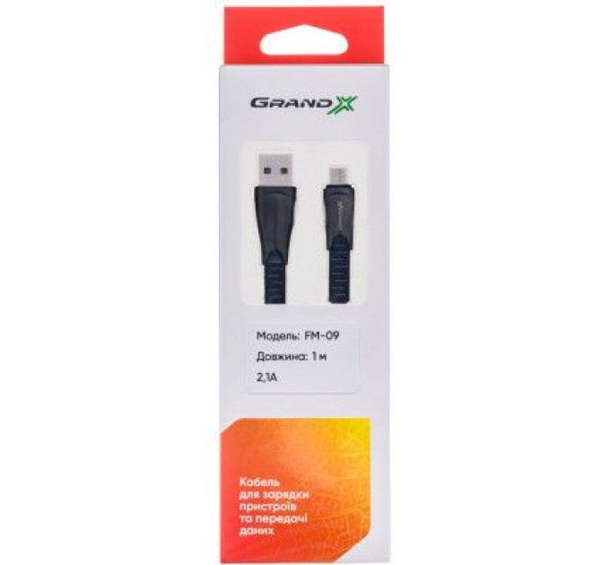 Grand-X Дата кабель USB 2.0 AM to Micro 5P 1.0m black Grand-X (FM09)
