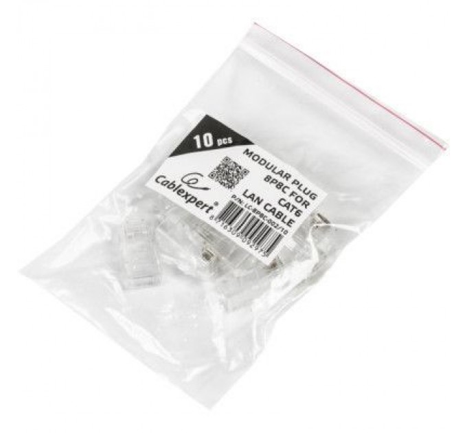 Cablexpert Конектор RJ45 cat.5e UTP 8P8C * 10 (позолоч. конт.) Cablexpert (LC-8P8C-001/10)