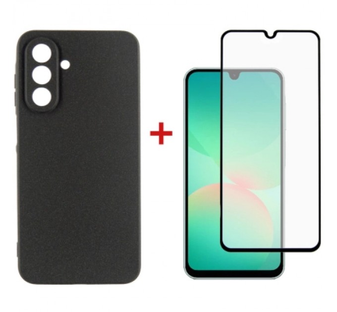 Dengos Чохол до мобільного телефона Dengos Kit Samsung Galaxy A26 Carbon + glass (Black) (DG-KM-137)