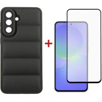 Чохол до мобільного телефона Dengos Kit Samsung Galaxy A36 5G Soft + glass (Black) (DG-KM-140)