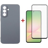 Чохол до мобільного телефона Dengos Kit Samsung Galaxy A56 Carbon + glass (Grey) (DG-KM-138)