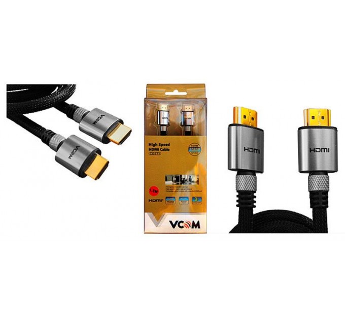 Кабель VCOM (CG571-1.8), HDMI-HDMI, v1.4, 1.8м, чорний