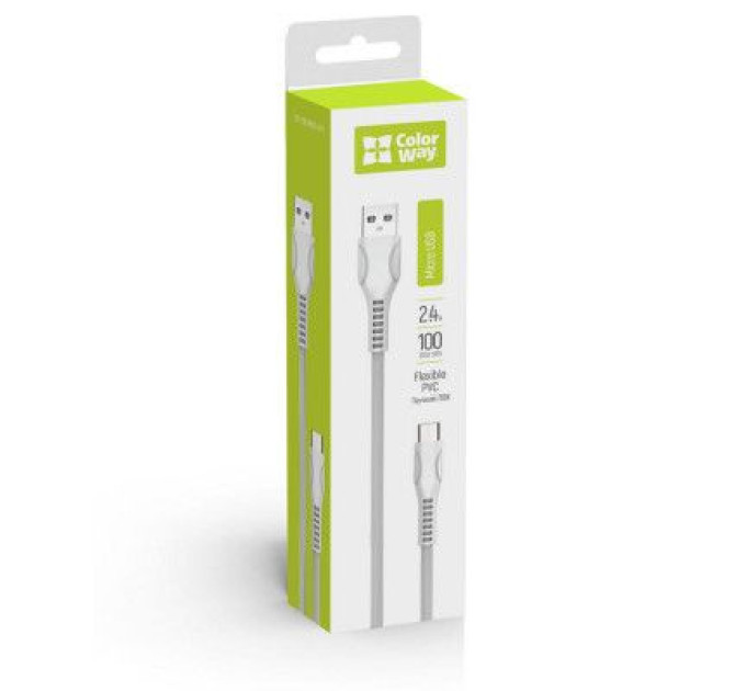 ColorWay Дата кабель USB 2.0 AM to Micro 5P 1.0m line-drawing white ColorWay (CW-CBUM028-WH)