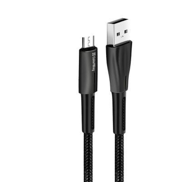 ColorWay Дата кабель USB 2.0 AM to Micro 5P 1.0m zinc alloy + led black ColorWay (CW-CBUM035-BK)