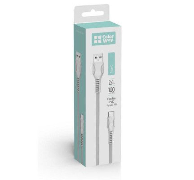 ColorWay Дата кабель USB 2.0 AM to Type-C 1.0m line-drawing white ColorWay (CW-CBUC029-WH)