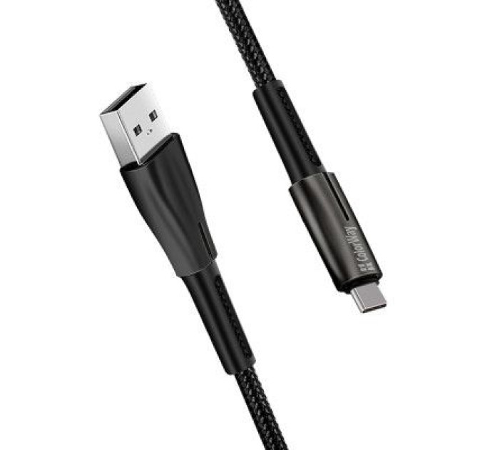 ColorWay Дата кабель USB 2.0 AM to Type-C 1.0m zinc alloy + led black ColorWay (CW-CBUC035-BK)