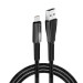 ColorWay Дата кабель USB 2.0 AM to Type-C 1.0m zinc alloy + led black ColorWay (CW-CBUC035-BK)