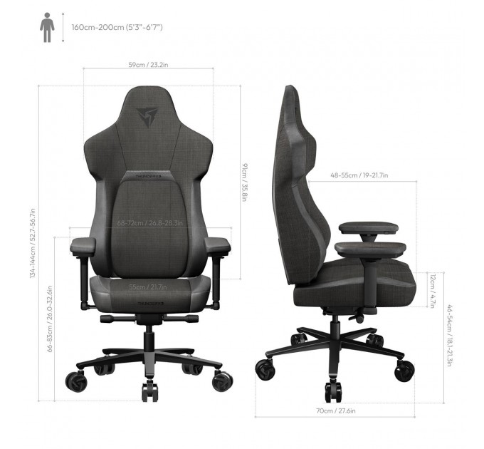 ThunderX3 Крісло для геймерів ThunderX3 Core Loft Black (TEGC-2056101.11)