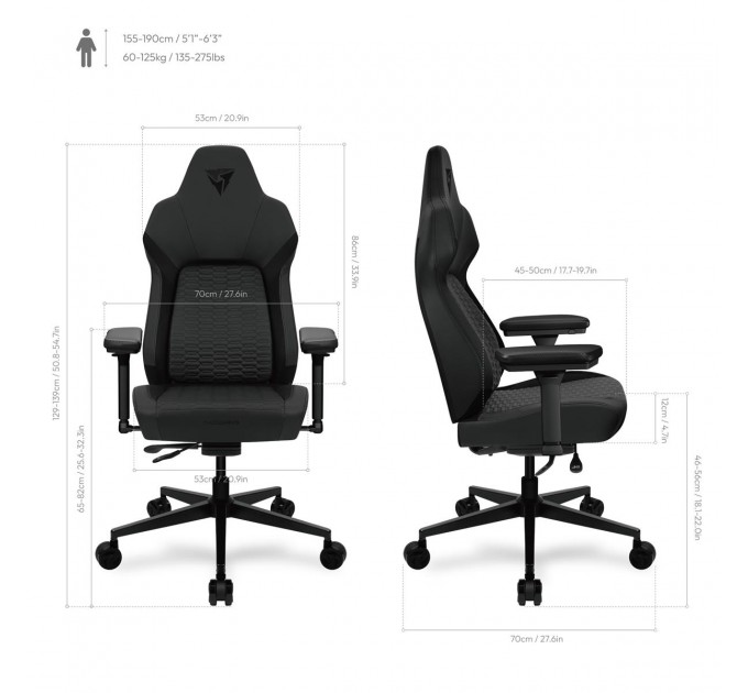 ThunderX3 Крісло для геймерів ThunderX3 Core Smart Racer Black (TEGC-2069101.11)