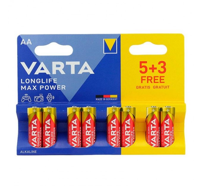 Varta Батарейка Varta Longlife Max Power AAA/LR03 BL  8(5+3)шт
