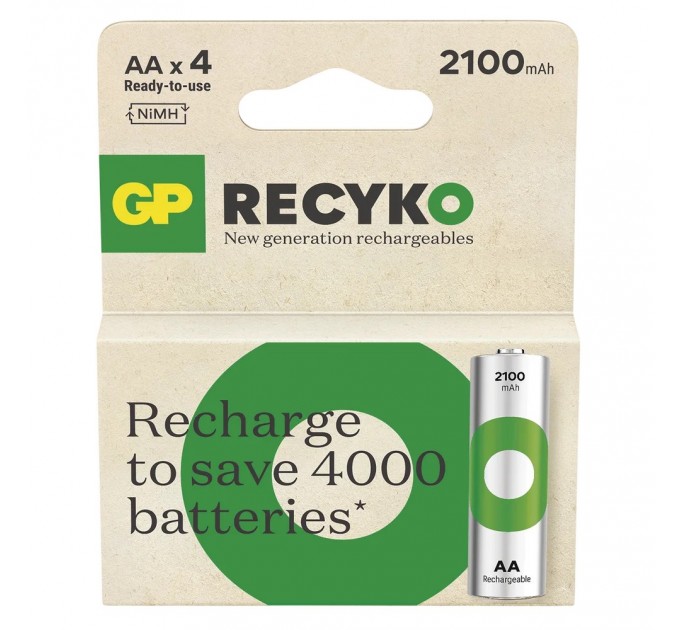 Gp Акумулятори GP Recyko AA/HR06 NI-MH 2100 mAh BL 4 шт