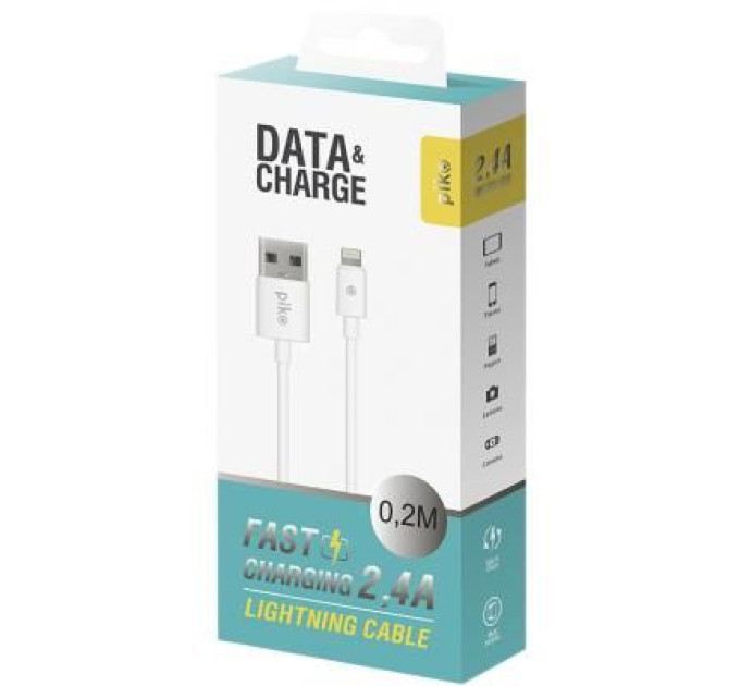 Piko Дата кабель USB 2.0 AM to Lightning 0.2m white Piko (1283126493836)