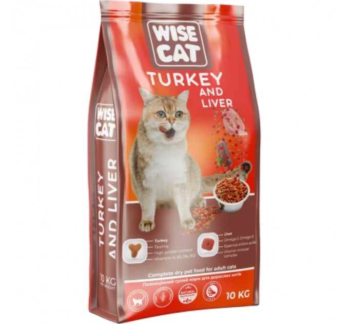 Wise Cat Сухий корм для кішок Wise Cat Turkey and liver 400 г (4820111141647)