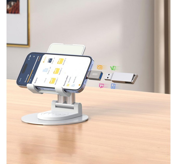 XO Адаптер XO USB - Lightning (F/M) Grey (NB281A-IA.tranish)