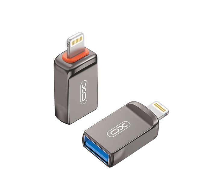 XO Адаптер XO USB - Lightning (F/M) Grey (NB281A-IA.tranish)