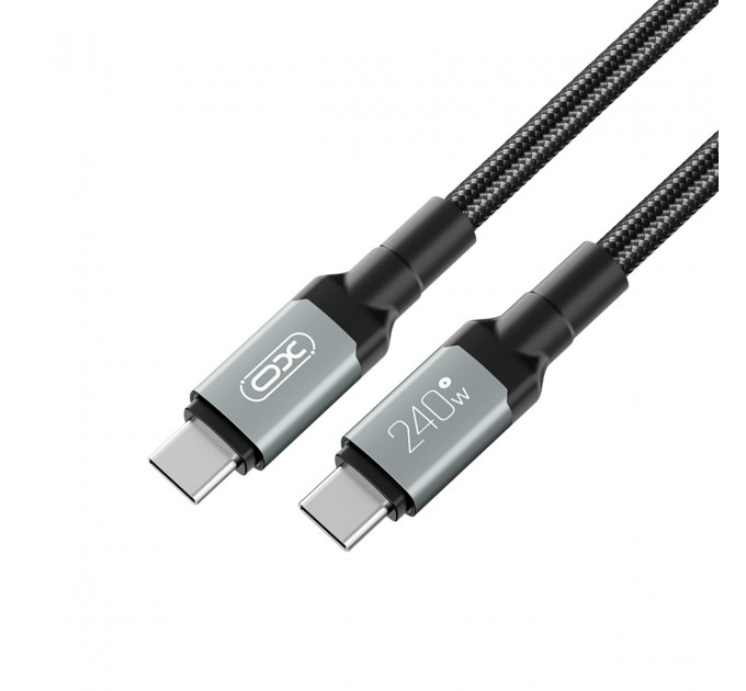 Кабель XO USB Type-C - USB Type-C (M/M), 5А, 240W, 2 м, Black (NB-Q264B-CC.black)