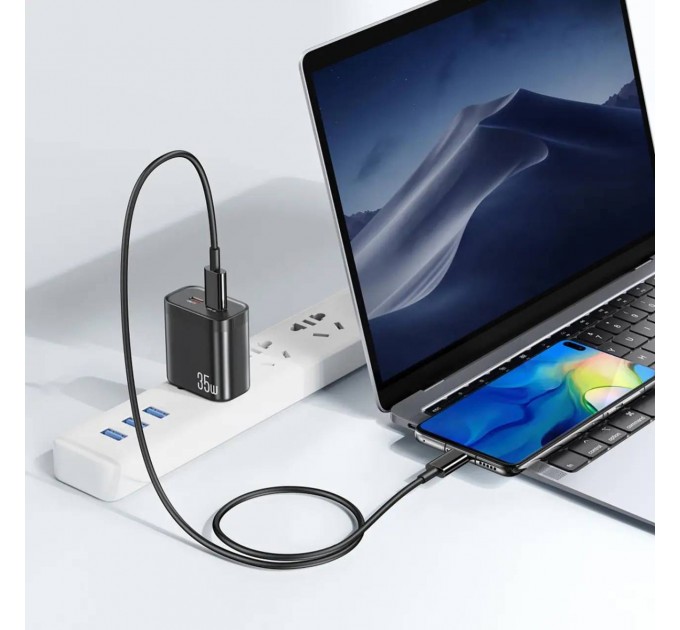 XO Мережевий зарядний пристрій XO L105 (2USB-С, 3А) PD Black (L105-CC.black)