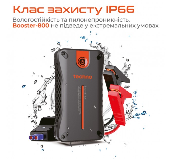 Techno Пусковий пристрій для автомобілів Techno 10000mAh Black (booster-800)