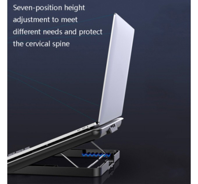 IceCoorel Підставка до ноутбука IceCoorel 10-15.6", 6*60mm 580 RPM, 2*USB, 350x225x26mm, Silver (A19)