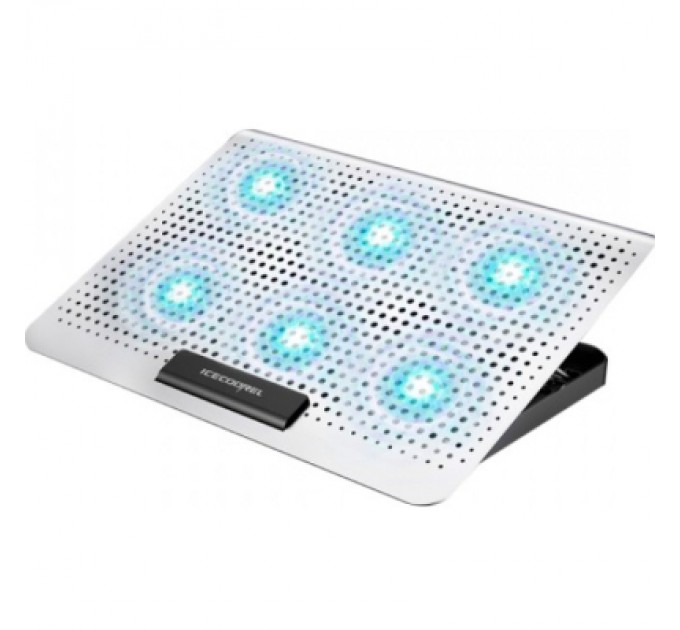 IceCoorel Підставка до ноутбука IceCoorel 10-15.6", 6*60mm 580 RPM, 2*USB, 350x225x26mm, Silver (A19)