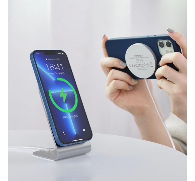 Бездротовий зарядний пристрій Choetech T518-F 15W + підставка-тримач