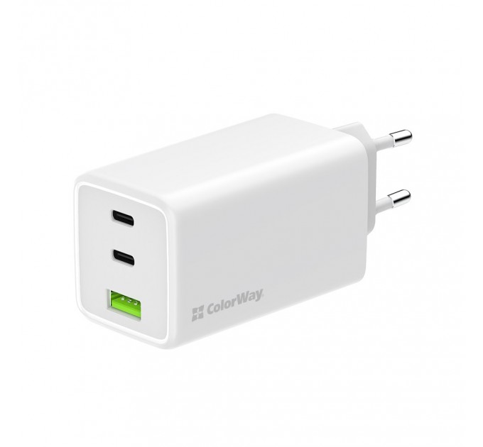 ColorWay Мережевий зарядний пристрій ColorWay GaN Mini 100W PD Port PPS USB (USB-2C1A) White (CW-CHS061PD-WT)