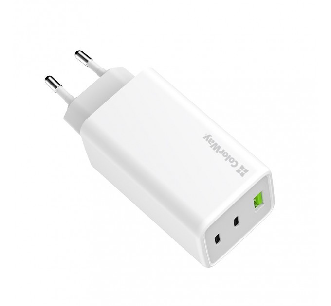 ColorWay Мережевий зарядний пристрій ColorWay GaN Mini 100W PD Port PPS USB (USB-2C1A) White (CW-CHS061PD-WT)