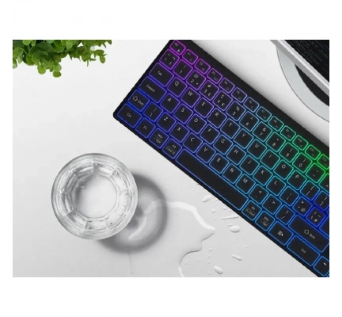 Canyon Клавіатура Canyon HKB-W11 Slim Dual Mode Wireless/Bluetooth RGB UA Black (CNS-HBTK11B)