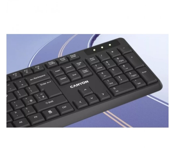 Canyon Клавіатура Canyon KB-W01 Water resistant Wireless UA Black (CNE-CKEYW01)