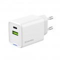 Мережевий зарядний пристрій ColorWay GaN Mini 45W PD Port PPS USB (Type-C PD + USB QC4.0) White (CW-CHS060PD-WT)