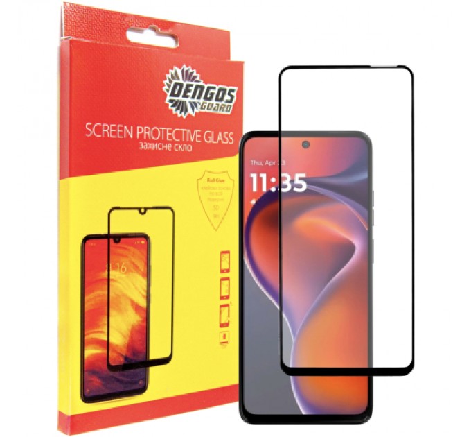 Скло захисне Dengos Full Glue Motorola G15/G15 Power (black) (TGFG-397)