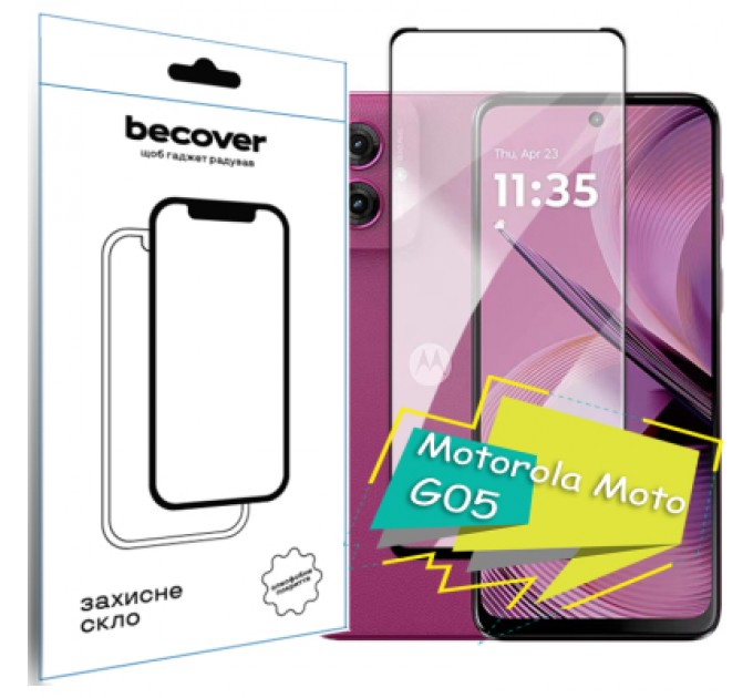 Скло захисне BeCover Motorola Moto G05 Black (713413)