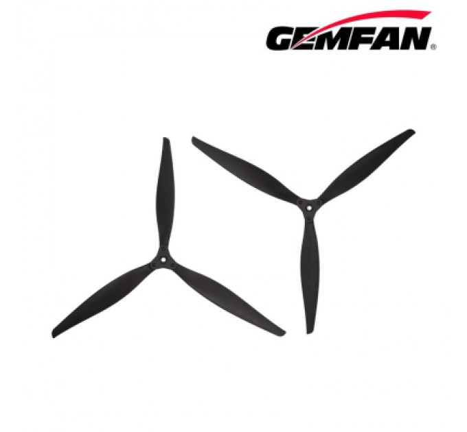 Gemfan Пропелер для дрона Gemfan F1510 Folding 3 Blade Glass Fiber Nylon - Black 1CW + 1CCW (PMGNF1510-3A2)