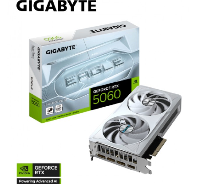 GIGABYTE Відеокарта GIGABYTE GeForce RTX5060 8Gb EAGLE OC ICE (GV-N5060EAGLEOC ICE-8GD)