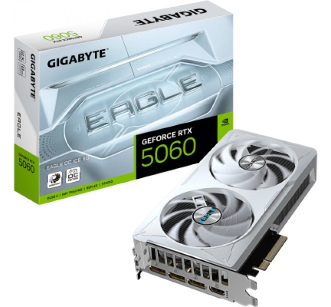 GIGABYTE Відеокарта GIGABYTE GeForce RTX5060 8Gb EAGLE OC ICE (GV-N5060EAGLEOC ICE-8GD)