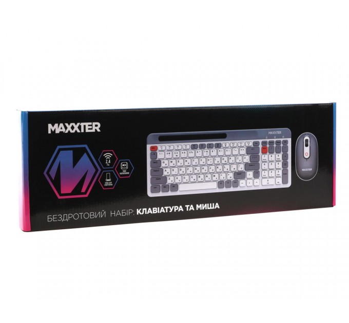 Maxxter Комплект (клавіатура, миша) Maxxter KMS-WCM-03G-UA