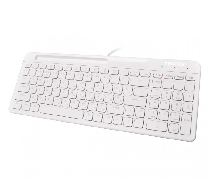 Клавiатура Maxxter KB-01W-UA White